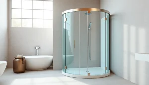 Admire the design of a cabine de douche italienne with modern features in a serene bathroom.