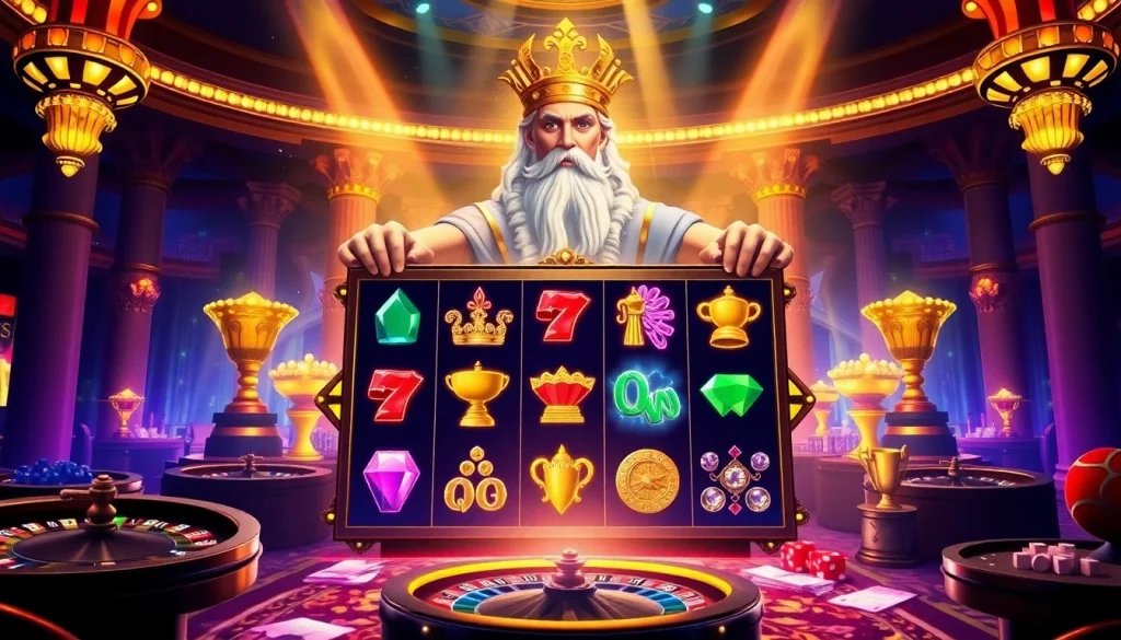 Experience the thrilling gameplay of Olympus 1000 with vibrant slot symbols and Zeus.