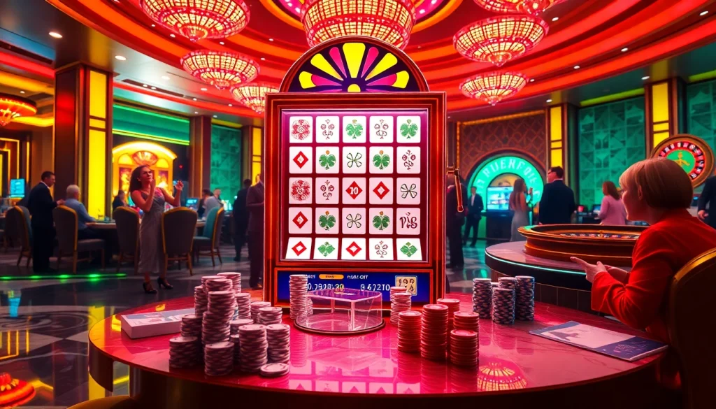 Putar mesin slot demo Mahjong di kasino mewah yang penuh kegembiraan.