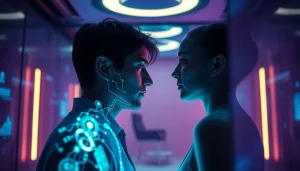 Engaging interaction with a nsfw ai chatbot in a modern virtual setup.