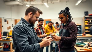 Students learning at an electrician trade school in Colorado, focusing on hands-on training and real-world skills.