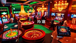 몰입형 게임을 위한 사용자 친화적인 카지노사이트를 강조하는 매력적인 온라인 카지노 환경.