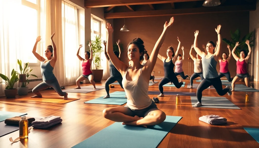 多様な参加者と共に、静かなスタジオ環境でのホットヨガの推奨事項。