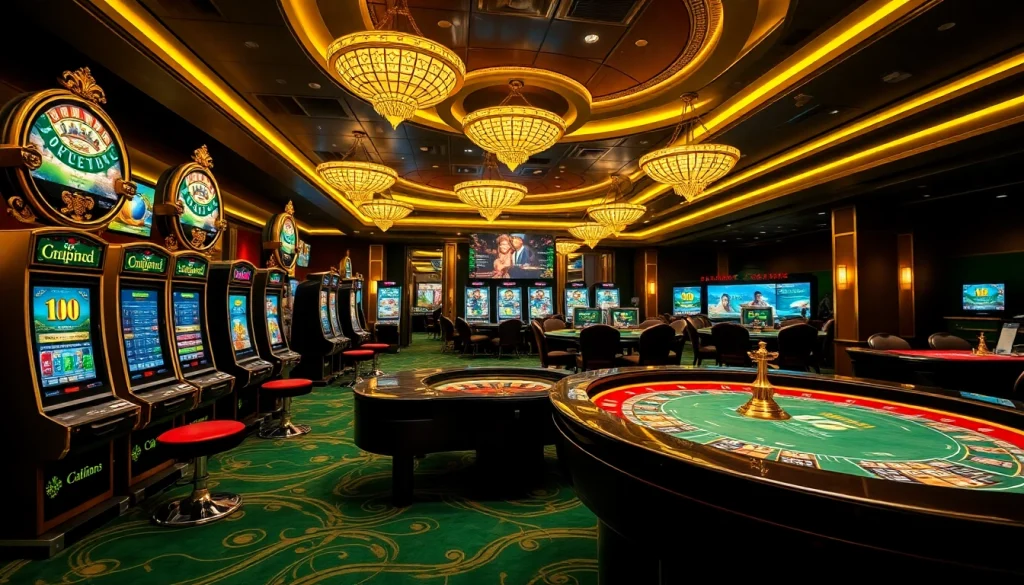 Vivez le frisson du casino en ligne Français avec des tables de poker élégantes et des éléments de jeu vibrants.