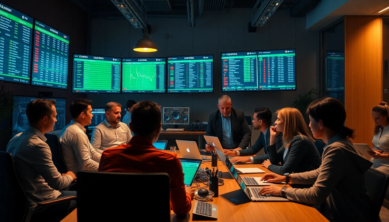 Engaging scene of diverse individuals analyzing sports betting data, emphasizing 슈어맨2's commitment to safety.