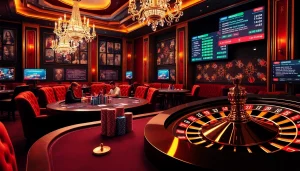 Vivez l'excitation dans un "casino en ligne Français" avec une élégante partie de poker en cours.