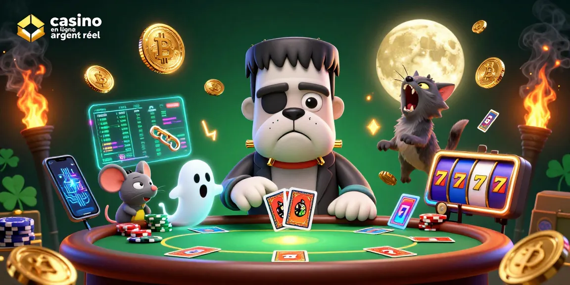 Jouez au casino en ligne argent réel avec un bulldog Frankenstein et des éléments ludiques