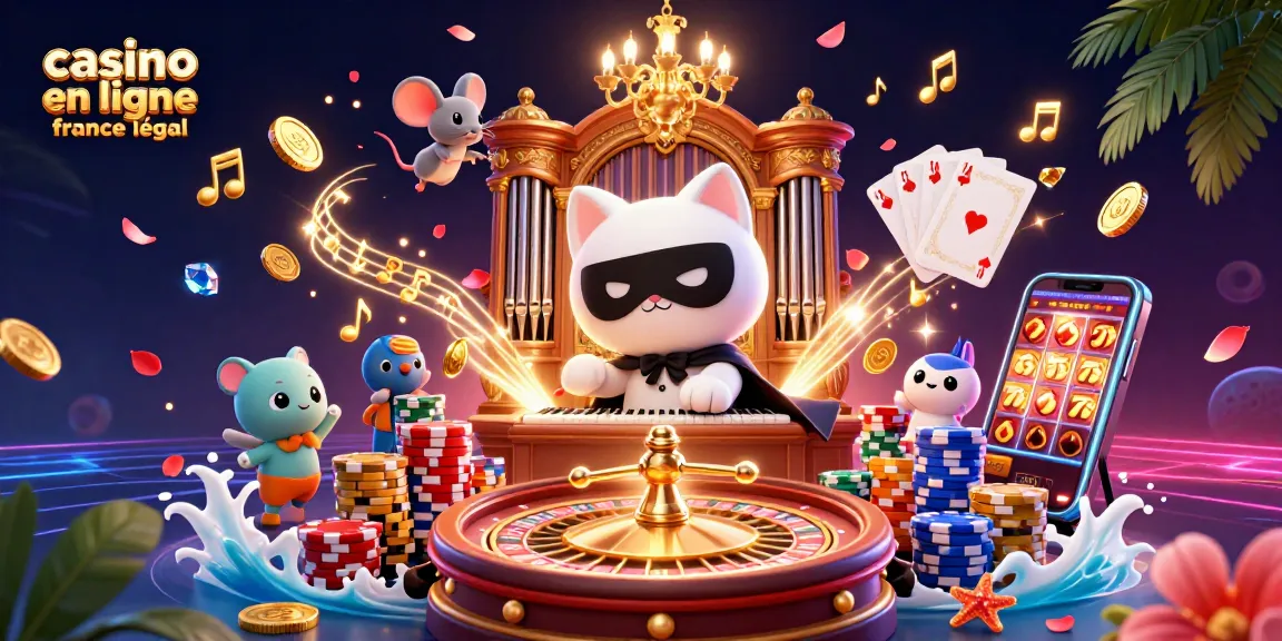 Gagnez au casino en ligne France légal avec des jeux de casino sous un éclairage scintillant.